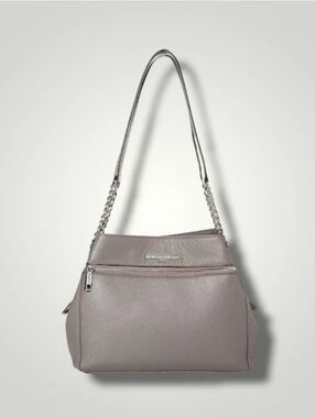 🌺NEW KARL LAGERFELD PARIS BOUQUET TRIPLE ENTRY LEATHER TOTE,STORM CLOUD,$298val